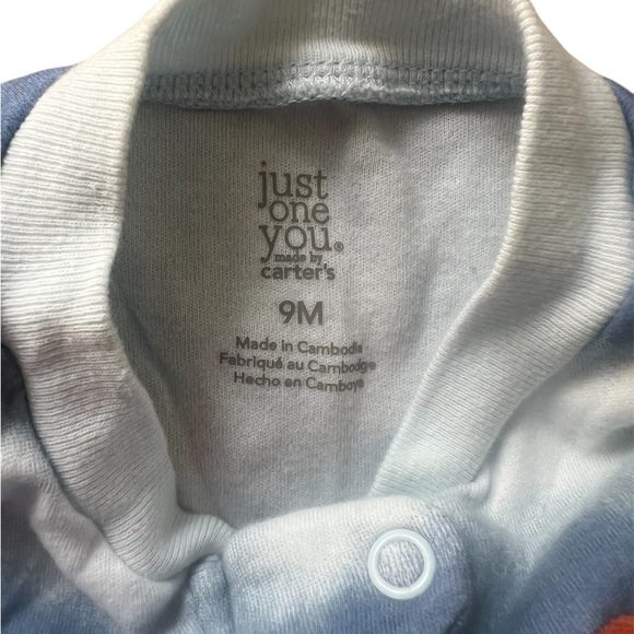 Carter’s Boys Octopus Tie Dye Sleep and Play Pajamas | 9M NWOT - Picture 4 of 4